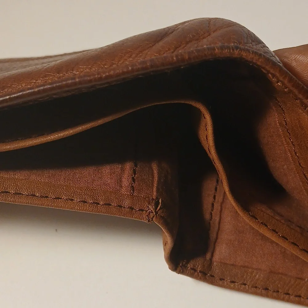 Fat Face Brown Leather Trifold Card Wallet